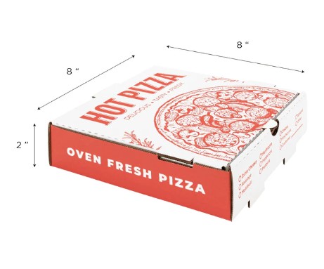 Custom FPPBF08WG Pizza Box 8x8 Generic Print 50cs